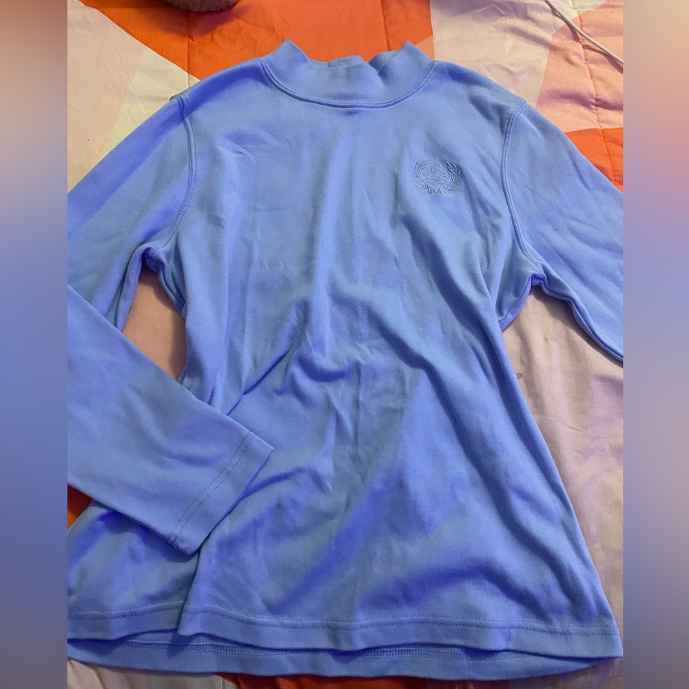 Long sleeve mock neck ~ baby blue